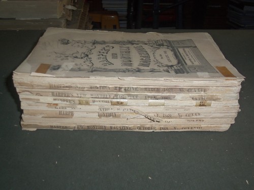 1869 HARPER'S MONTHLY MAGAZINE - LOT OF 8 - NICE STORIES & ADS - WR 647F - Picture 3 of 3