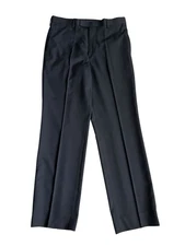Claiborne Mens Dress Pants 30x30 Black Flat Front Easy Care Office Work Business