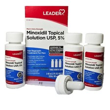 LEADER TM MEN'S MINOXIDIL TOPICAL 5 SOLUTION 3 MONTH SUPPLY