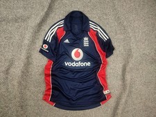 Adidas England 2008 Cricket Shirt Vodafone Vintage Blue Polo Jersey