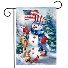Briarwood Lane American Snowman Garden Flag