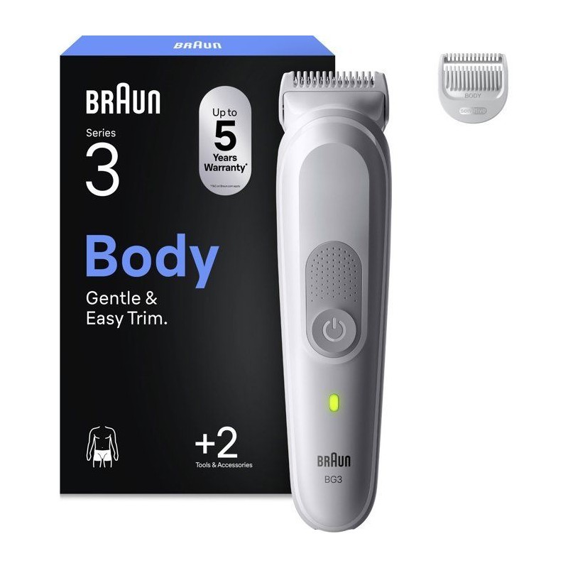Tondeuse corps Braun BG3500 étanche gris avec autonomie 80 min
