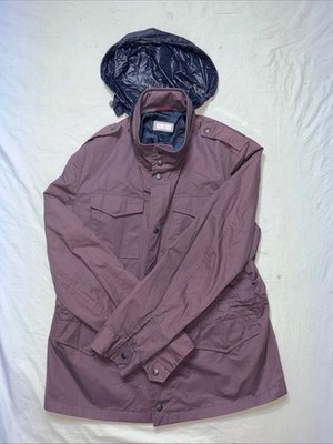 Brunello Cucinelli Men s Jacket Purple Full Zip Tucked Hood Size XXL NWT #1433