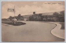 c.1950 Dow Hotel Freeport Texas TX Car The Albertype Co Clute Cancel Postcard A3