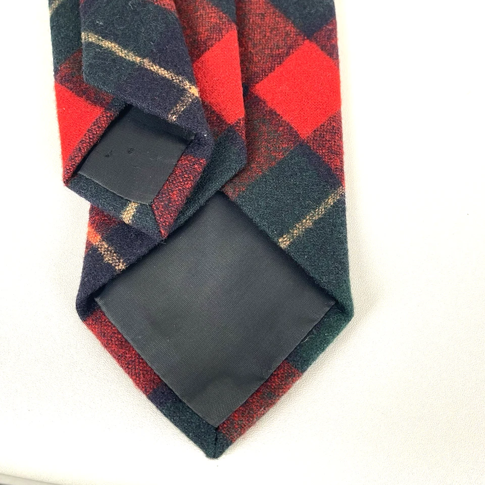 Corbata Pendleton Vintage 100% Lana Virgen Tartán Cuadros Clásica EE. UU. Roja, Azul Verde Foto 3 de 4