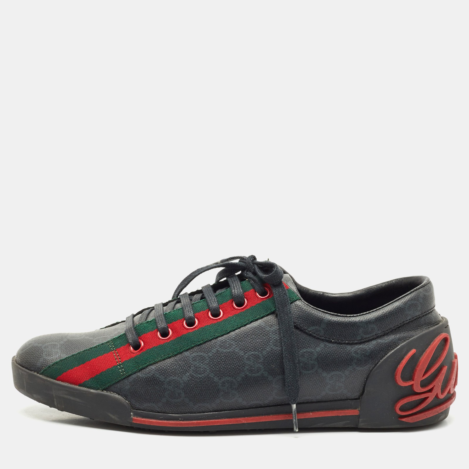 Gucci GG Supreme Canvas Classic Web Low Top Sneakers Size 39