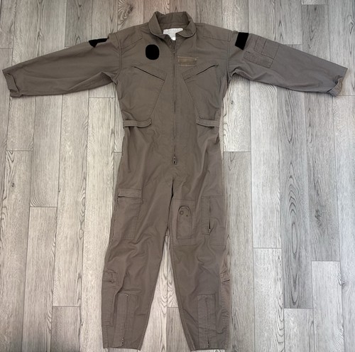 Nomex Flight Suit USA 42 Regular Aviator Jumpsuit Brown Green Summer Coveralls