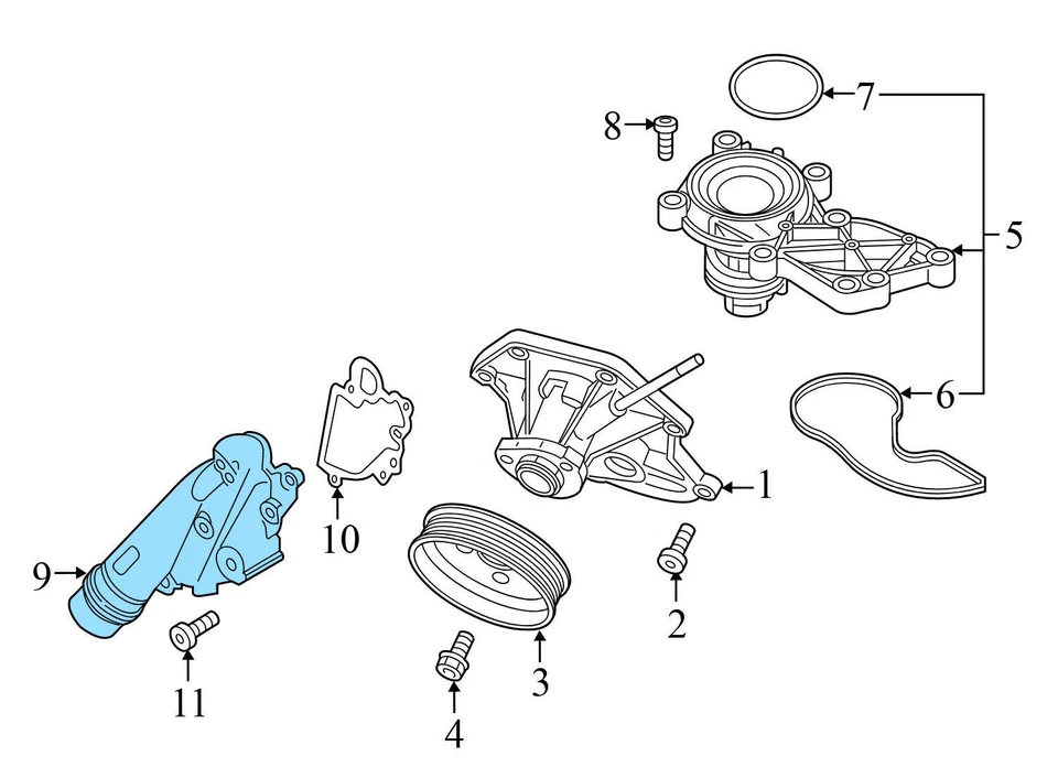 AUDI A4 QUATTRO 2013-2014 3,0 L - Brida de refrigerante / Carcasa 06E121161BB Foto 3 de 4
