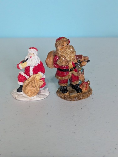 2 santa clause figurines one 3" resin & one 2.5" ceramic - Picture 4 of 10