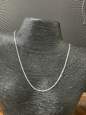 Vintage 925 Italien Italien Sterlingsilber 2 mm Diamantschliff Seil 20'' Kette Halskette