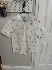 An Original Penguin By Munsingwear Button Down Shirt White Bird Print Size XL