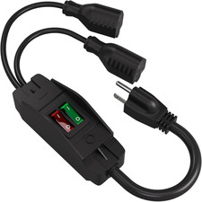 2-Way 3 Prong Extension Cord with On/Off Switch,3 Prong,Y-Splitter, Pimary