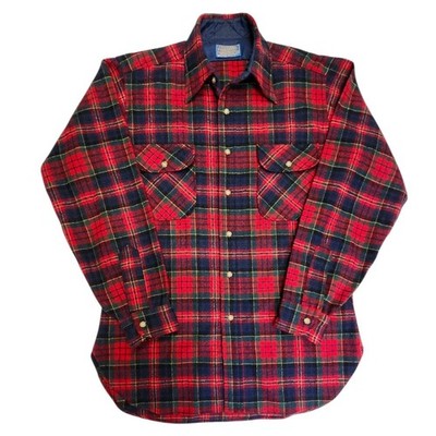 VTG Pendleton Shirt Men's M 100% Wool MacPherson Red Tartan Plaid Made USA MINT!