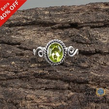 Valentines Sale Peridot Stone 925 Sterling Silver Daughter New Band Bezel Ring