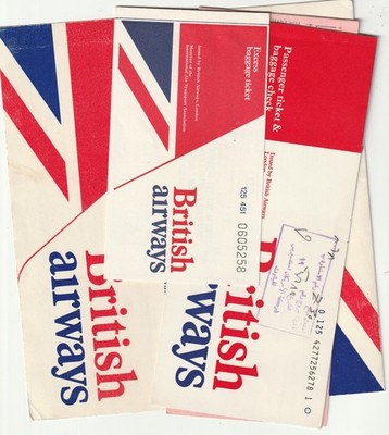 ENGLAND Modern 2 Passenger & Excess Baggage Tickets with Wallet BRITISH AIR WAYS