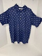 Greater Half - Stick People Golf Polo - Large - Navy/White