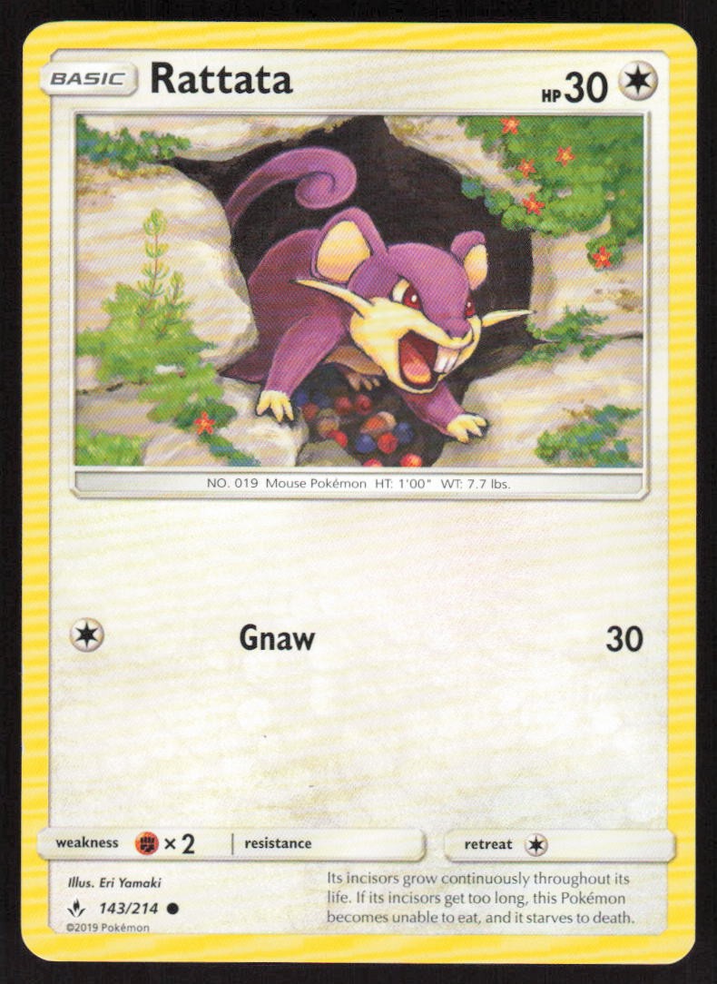 Pokemon Rattata Common 143/214 SM - Unbroken Bonds LP