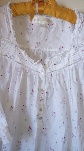 Vtg Eileen West Nightgwn Women S White Sweetheart Neck Lace Long Prairie Country - Picture 3 of 6