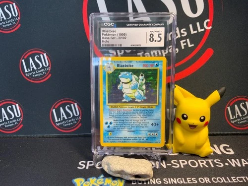 1999 Pokemon #2/102 Base Set Unlimited Holo Blastoise Card Graded CGC 8.5 NM/M+