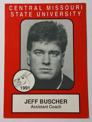 Jeff Buscher 1991 Central Missouri State University Baseball Card CMSU Coach UCM