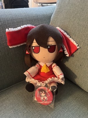 US SELLER - Touhou Project Fumo Reimu Hakurei 1.5 Plush Doll + Tin Badge