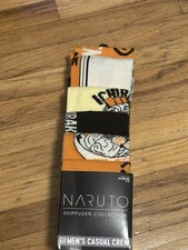 Naruto Shippuden Collection 6 Pair CREW SOCKS Men Size 8-12 Bioworld NEW