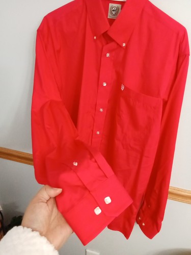 Cinch Western Cowboy Button Up Red Shirt Mens Size M - Picture 7 of 14