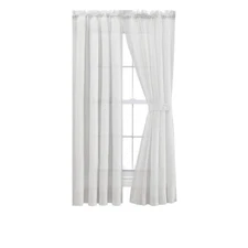 Ellis Curtain Cotton Voile 1.5" Rod Packet Tailored Panel Pair White