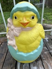 Easter Blow Mold Chick in Egg Spring Yard Dec...