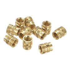 60pack Knurled Insert Nut Female Thread Brass Embedding Nut M5 x 8mm L x 7mm OD