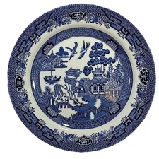 Churchill England Blue Willow Dinner Plate 10 3/8" Mint Condition