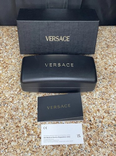 Versace Authentic Black Hard Eyeglasses/Sunglasses Case & Box * READ*