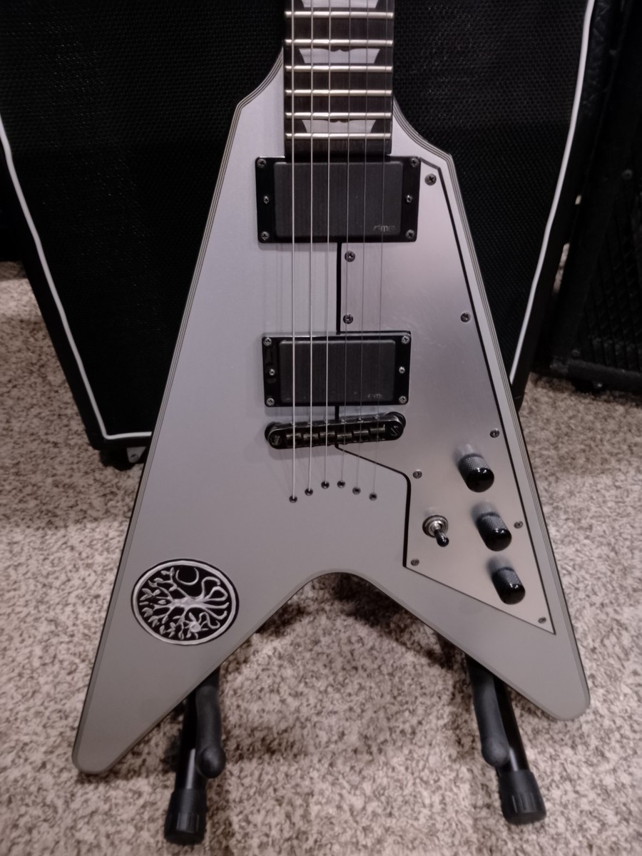 SCHECTER V-1 platinum フライングV Schecter V-1 Platinum Flying V 24 XJ Frets Ebony FB EMG 85