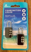 2x Travel Combination Locks – Black – Travel Shop – New