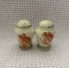Floral Salt Pepper Shakers Gold Trim Handpainted Gold Numbers Painted On Bottom — photo 2