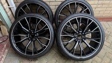 20"/BMW 5 Series G30 G31/ Gloss Black/Polished/638Staggered/8.5j/10j/Alloys X4
