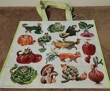 Marshalls - Cute Cats As Vegetables - Large Reusable Shopping Tote Eco Bag