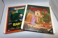 Vintage CED Disc Set of 2 Walt Disney 'Robin Hood'  'Scary Tales: Vol 3'