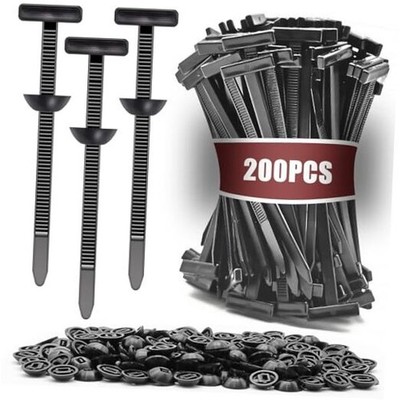 Pack Nylon Universal Cable Tie Buckle Zip Tie, Heavy Duty Self-Locking Push 200