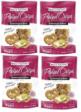 Snack Factory Pretzel Crisps Cinnamon Sugar 7.2oz Bag; LOT OF 4! BB 4/25/2026