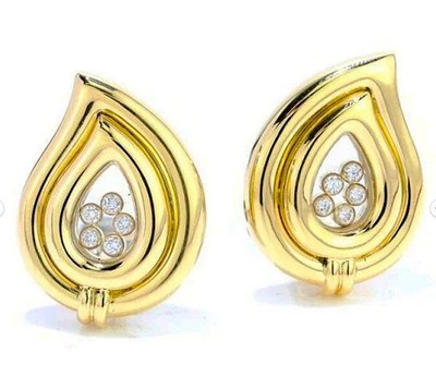 Chopard Happy Diamonds 18K 750 Gold Clip On Earrings Woman 0,50Ct Diamant Marke