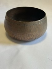 Arts & crafts Roycroft Signed Hammered Copper Bowl c1920s. 4.25 d x 2.25 