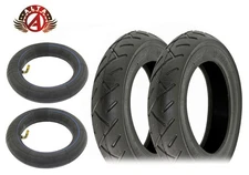 2 ALTALINE SCOOTER TIRES 10" X 2.125 BLACK SLICK/SMOOTH TREAD W/ 90 DEGREE TUBES