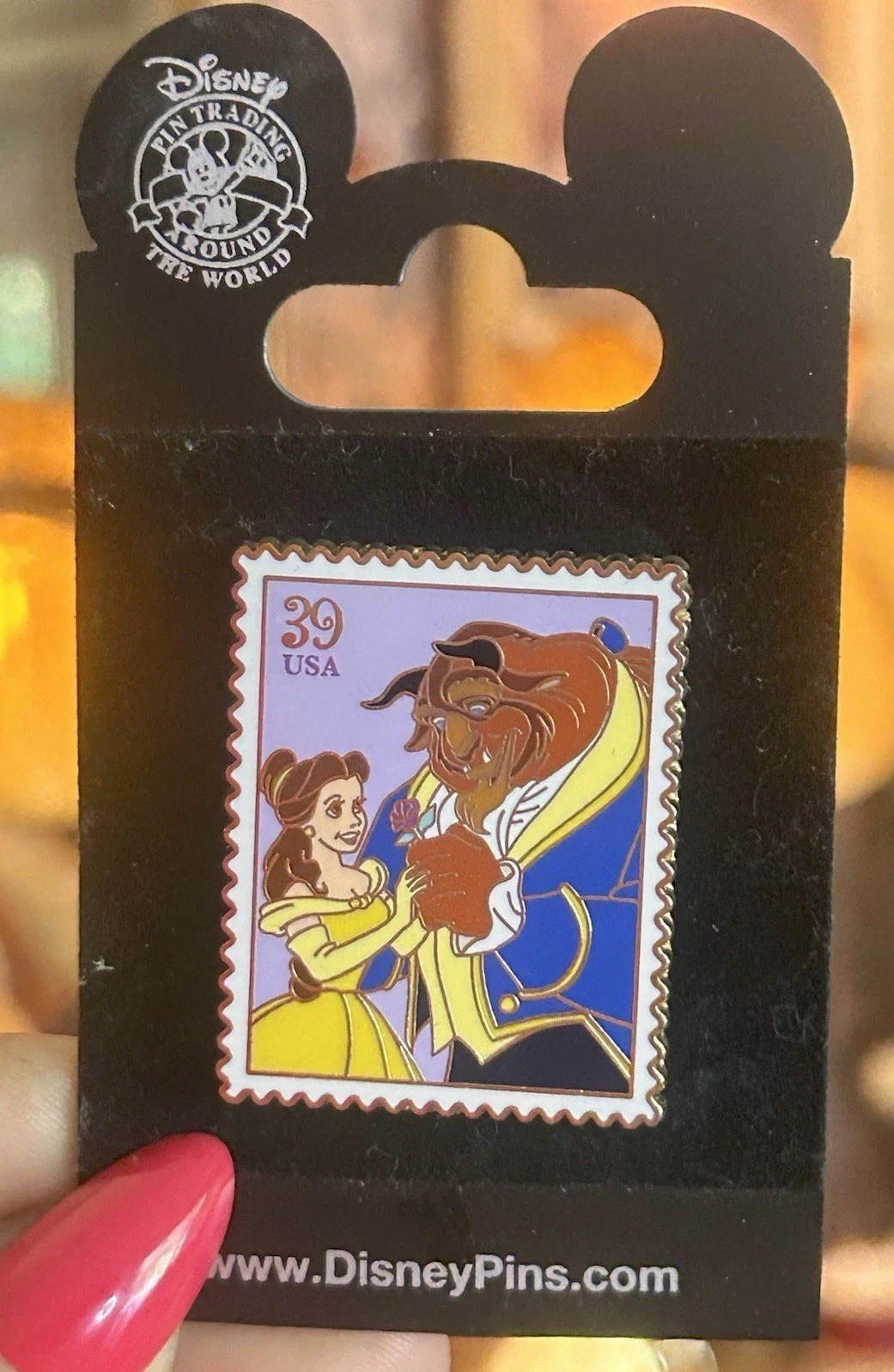 Disney Beauty & The Beast Belle & Beast Exclusive Stamp Design Pin
