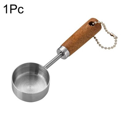 Neu Messlöffel Set Holzgriff Edelstahl Messbecher Löffel