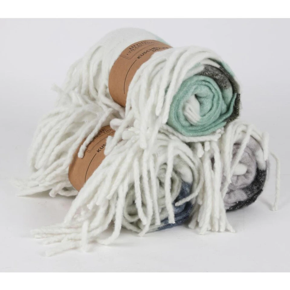 15x BURI Kuscheldecke 130x150cm Fransen Tages Couch Sofa Dekoration Bettüberwurf - Bild 2 von 4