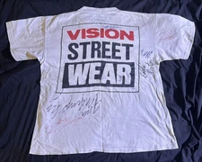 Vision Street Wear skateboard shirt LG NSA 1989 finals Autograph Hawk Way Hosoi 