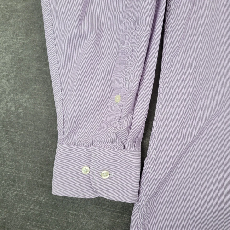 Camisa de vestir Giorgio Brutini Collezioni a rayas manga larga abotonada 16-16 1/2 Foto 4 de 4