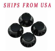 LP Guitar Bell Knobs USA Fine Splines Top Hat Knobs for LP with CTS Pots Black