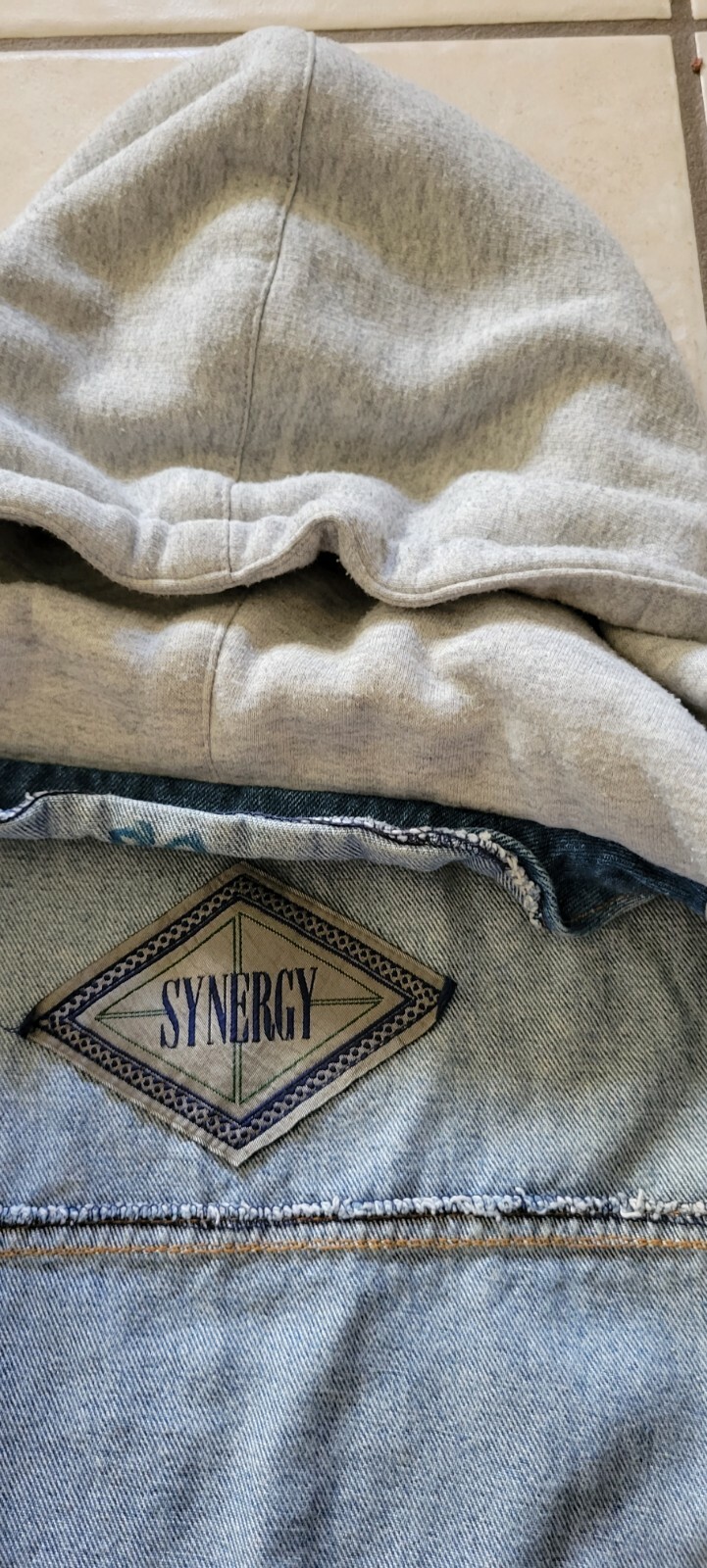 Synergy  Hooded Button Up Drawstring Jacket men's… - image 11